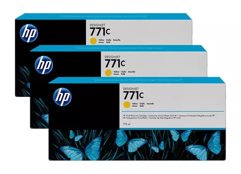 Набор картриджей HP DesignJet 771 CR253A Yellow 3x775 мл (B6Y34A)