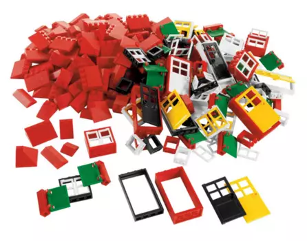 Окна, двери и черепица для крыши LEGO