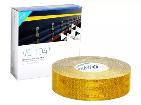 Светоотражающая лента_Oralite/Reflexite VC104+ Curtain Grade для мягкого тента, желтая 0.05x50 м