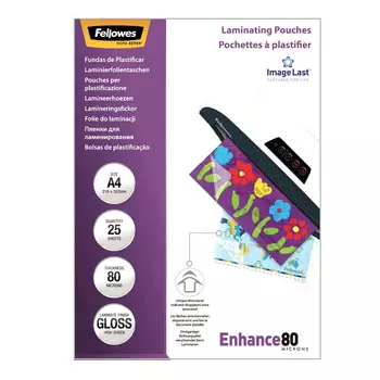 Пакетная пленка для ламинирования A4, 216 x 303 мм, Глянцевая, 80 мкм, 25 шт