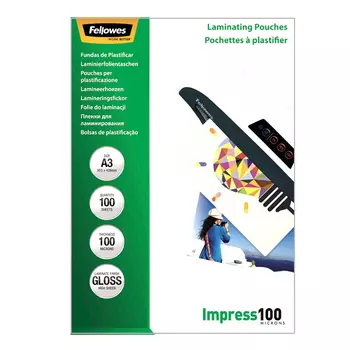 Пакетная пленка для ламинирования A3, 303 x 426 мм, Глянцевая, 100 мкм, 100 шт