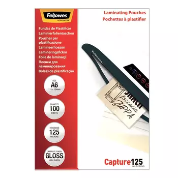 Пакетная пленка для ламинирования A6, 111 x 154 мм, Глянцевая, 125 мкм, 100 шт