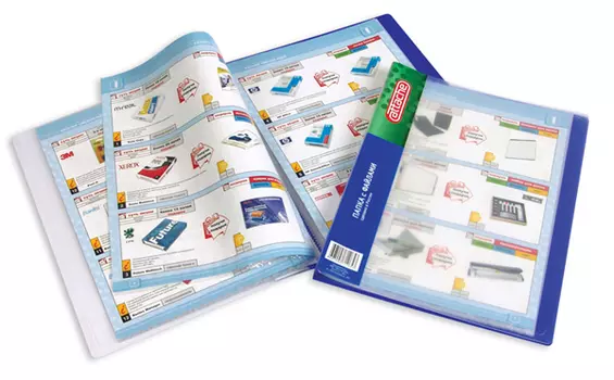 Папка с 60 прозрачными файлами А4, синяя