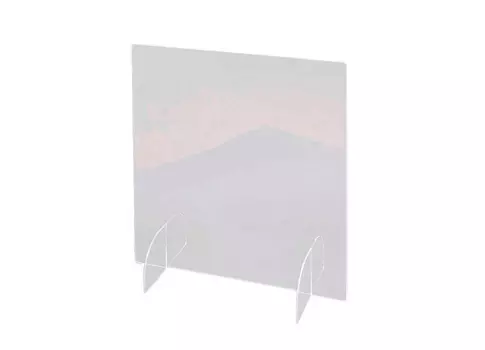 Прямой односекционный настольный защитный экран с подставками, акрил, 60x81 см, 3 мм