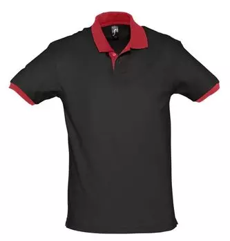 Рубашка поло Prince 190 черная с красным, размер XS