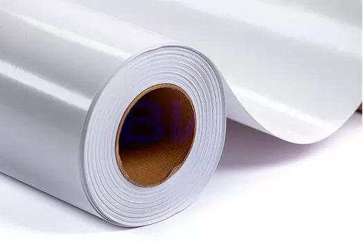 Рулонная пленка для печати_с черным клеем 80 мк белая матовая, 1.27x50 м