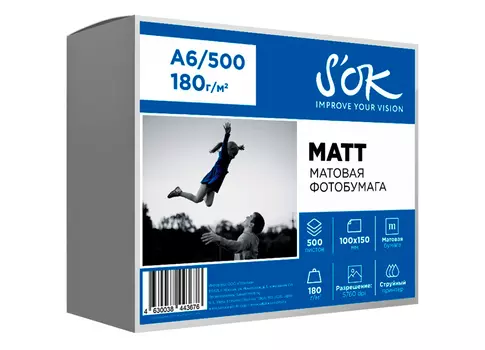 Фотобумага_Simple Cast Coated Matt A6, 200 г/м2, 500 листов (SA6200500M)