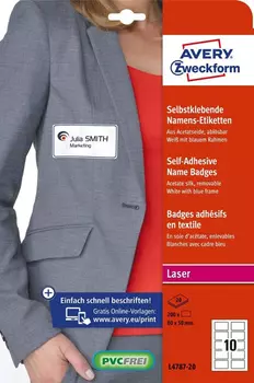 Самоклеящиеся беджи для лазерных принтеров Avery Zweckform L4787-20