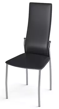 Стул для посетителя Гелеос Персона, черный / хром, кожзам (2 шт/уп)