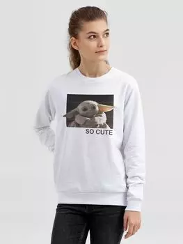 Свитшот Baby Yoda, белый, размер L