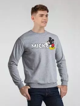 Свитшот Mickey Mouse, серый меланж, размер XS
