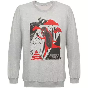 Свитшот «Преодолень», серый меланж, размер M