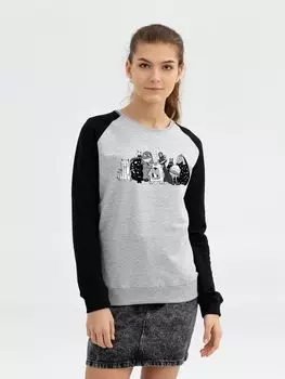 Свитшот женский «Все мы немного монстры», серый меланж с черным, размер M