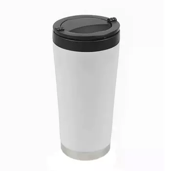 Термостакан с крышкой для сублимации, металлический, белый