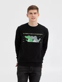 Толстовка «Крокодилобегемоты», черная, размер XXL