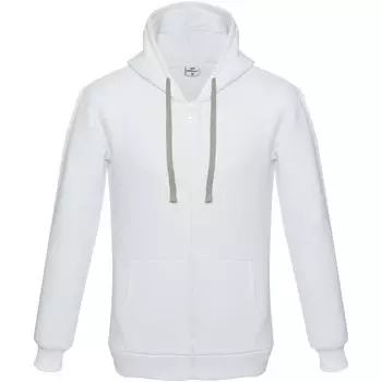 Толстовка на молнии с капюшоном Unit Siverga Heavy белая, размер L