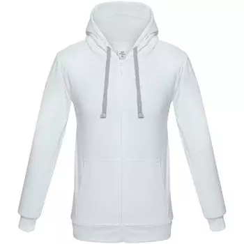 Толстовка на молнии с капюшоном Unit Siverga белая, размер 3XL