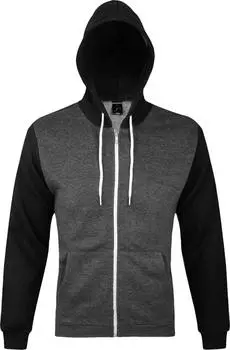 Толстовка на молнии SILVER 280 серый меланж с черным, размер XXL