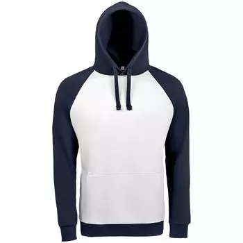 Толстовка унисекс SEATTLE белая с темно-синим, размер XS