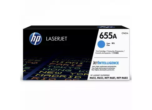 Тонер-картридж LaserJet 655A голубой (CF451A)