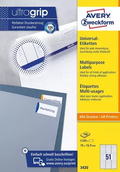 Универсальные самоклеящиеся этикетки 3423