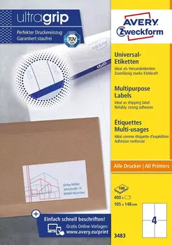 Универсальные самоклеящиеся этикетки , 100 листов, 3483