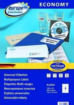 Универсальные самоклеящиеся этикетки Europe100 ELA036