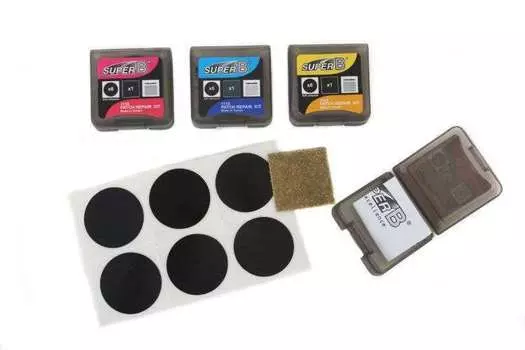 Аптечка велосипедная, 1118, коробка (100 компл.), заплатки, 6 шт., самоклейка, Super B (RSPBPT111801)