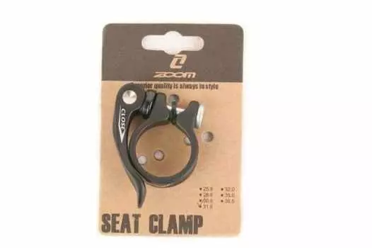 Хомут подседельного штыря, AT-17N+SQR-115, 31,8 мм, ZOOM, черный, RCLAT17N0002