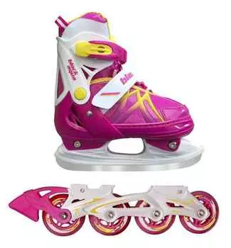 Коньки раздвижные с роликовой платформой BlackAqua AS-410