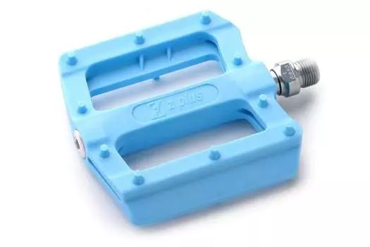 Педали, (комплект), Платформенные, Z-1308, 100*106*18,5 мм, Пластик, 9/16", Z plus (голубой, RPELBLZPL001)