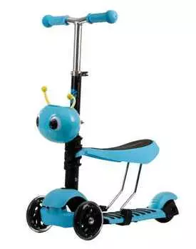 Самокат для детей трансформер FOXX свет.колеса PU пер.120*24 задн.76*24мм, руль регулируемы