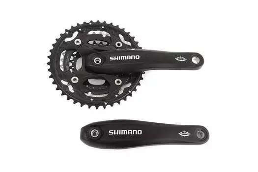 Шатуны, комплект, с вед. звездой, FC-M522, Octalink v2 Shimano, 170 мм, 42x32x24T, SHIMANO (черный мат./черный, CCW310001009, (SHIMANO logo))