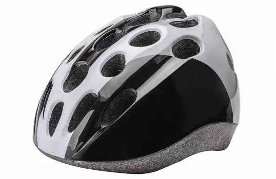 Шлем, HB5-3_d (out mold), защитный (детский), черно-бело-серый, 600114
