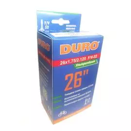 Велокамера 26" DURO 26x1,75/2,125 F/V-52 (легкая 138гр,0,6мм)/DHB01050