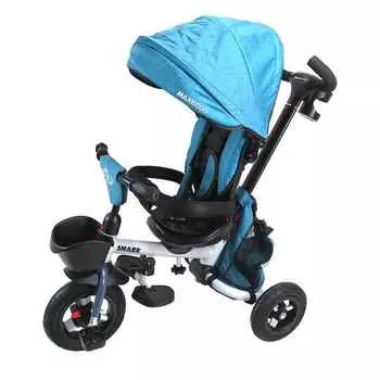 Велосипед Детский Трехколесный Складной Maxiscoo Серия "Shark"(2023) с Мягким Сиденьем и Капюшоном