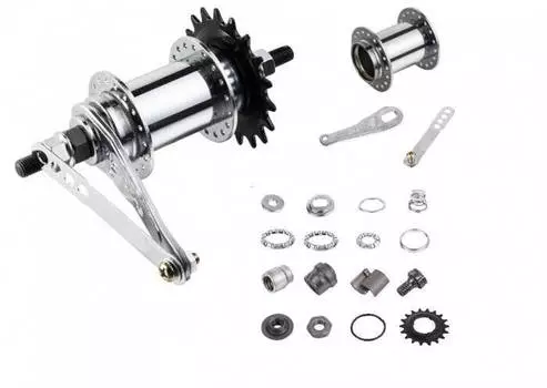 Втулка, Задняя, SF-CT01-1, 36 отв., 100 мм, 10 мм (гайка), 146 мм, С ножным тормозом, 1 ск., Shun Fe (хром, 1RHSCP300148)