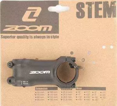 Вынос руля, D600, Нерегулируемый, Безрезьбовой, 31,8 мм, 0, 100 мм, 31,8 мм, ZOOM (черный, 1SMAAB200329)