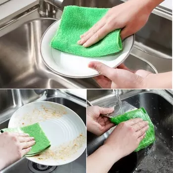 Бамбуковая салфетка для мытья 23х18 см Салатовая