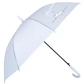 Белый зонт трость женский с котиком