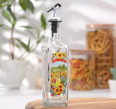 Бутылочка для подсолнечного масла 250 мл, с пластиковым дозатором