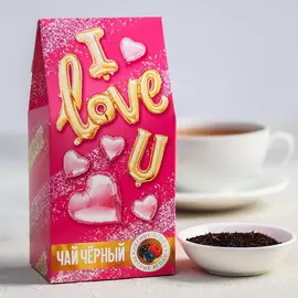 Чай чёрный I love u, вкус лесные ягоды, 50 г