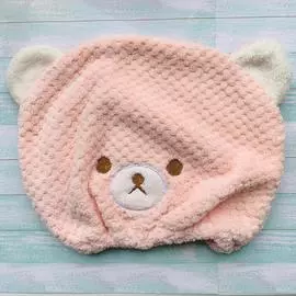 Чалма для сауны/душа Медвежонок, микрофибра Персиковая