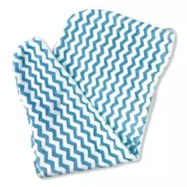 Чалма для сауны/душа с пуговкой Волна, микрофибра Голубая