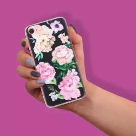 Чехол для телефона iPhone 6, 6S, 7 с рельефным нанесением «Пионы»