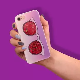 Чехол для телефона iPhone 7 с блёстками внутри «Круто»
