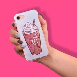 Чехол для телефона iPhone 7 с блёстками внутри «Смузи»