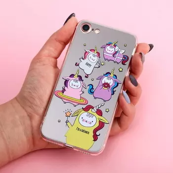 Чехол для телефона iPhone 7 с зеркальным эффектом Happy