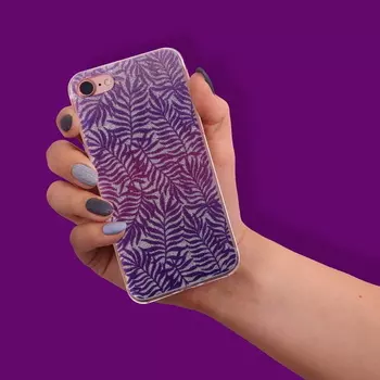 Чехол-накладка для телефона iPhone 7 «Папоротник», цвет: фиолетовый
