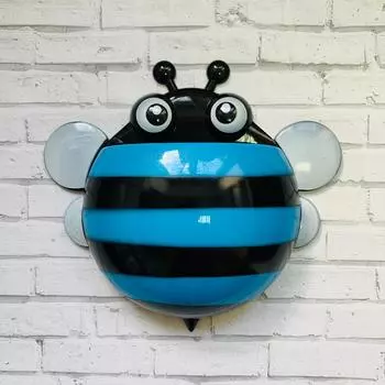 Держатель для зубных щеток Пчёлка на присосках Синий